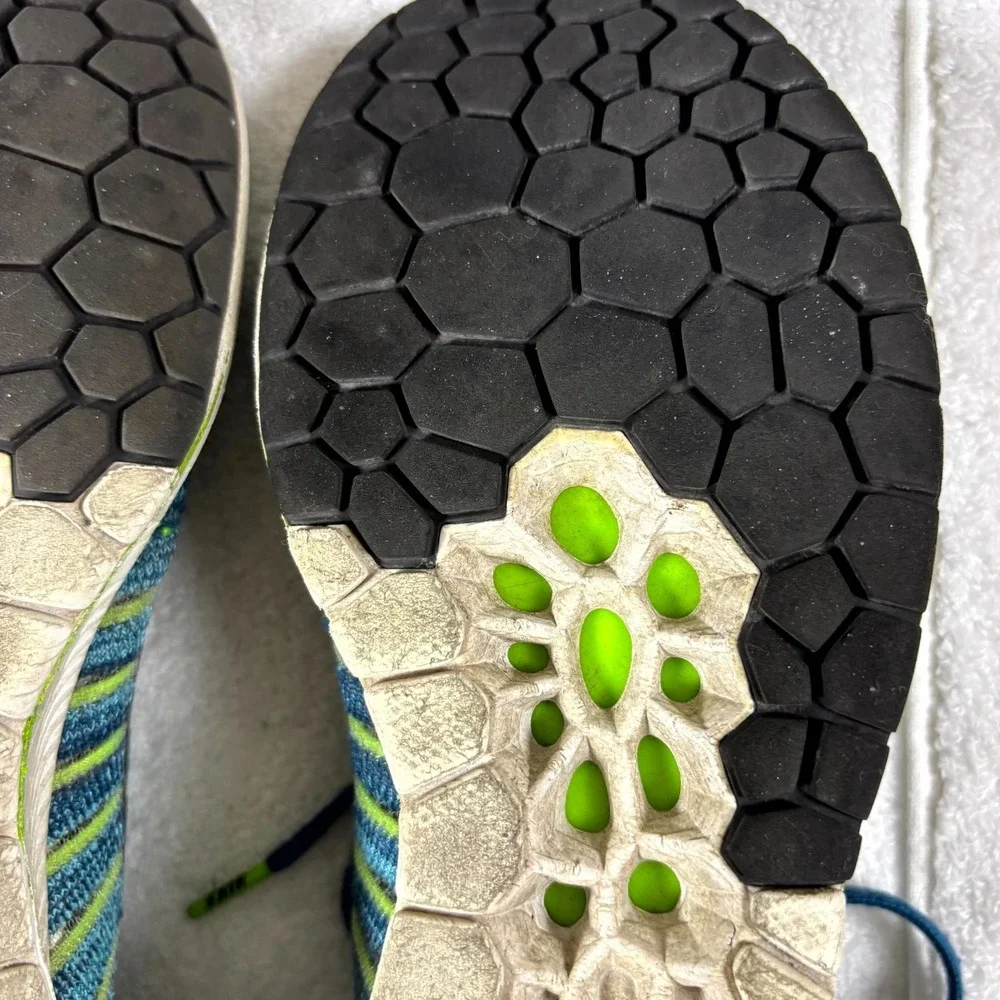 Nike Zoom Flyknit Streak 835994-400 Mens US 9.5 Shoes Blue‎ Black Green Sneakers